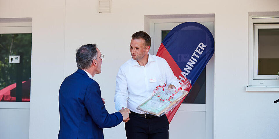 Michael Ebling, Innenminister RLP (li) und Christian Görg, Vorstand des Regionalverbands Mittelrhein der Johanniter-Unfall-Hilfe e.V. (re)