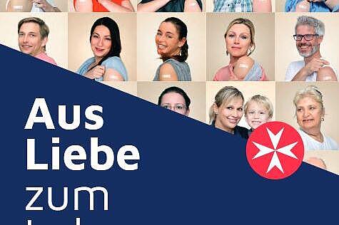 Jahresbericht der Johanniter mit verschiedenen Gesichtern der Mitarbeiter