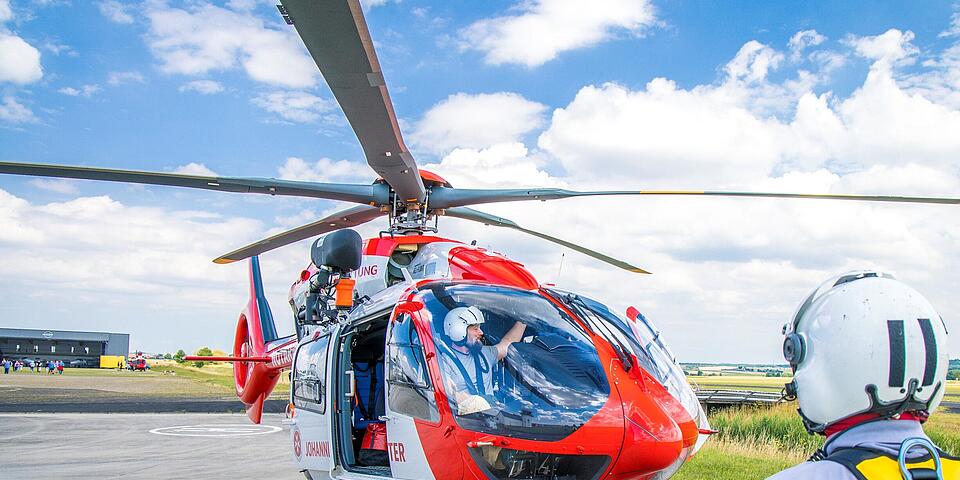 Windenübung mit der H 145 D3 am Flugplatz Reichelsheim.