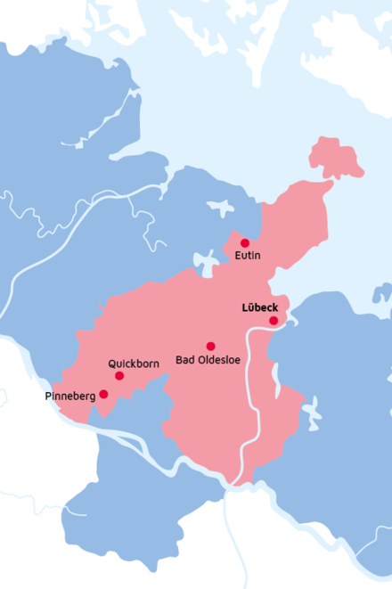 Karte des Regionalverbandes Schleswig-Holstein Süd/Ost