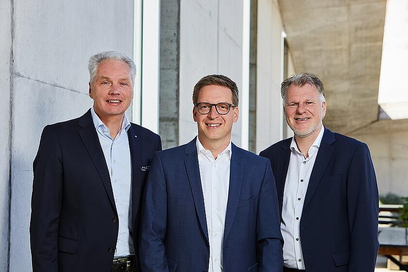 Gruppenbild der drei Mitglieder im Landesvorstand Niedersachsen/Bremen: Stefan Radmacher, Hannes Wendler und Uwe Beyes (von links nach rechts)