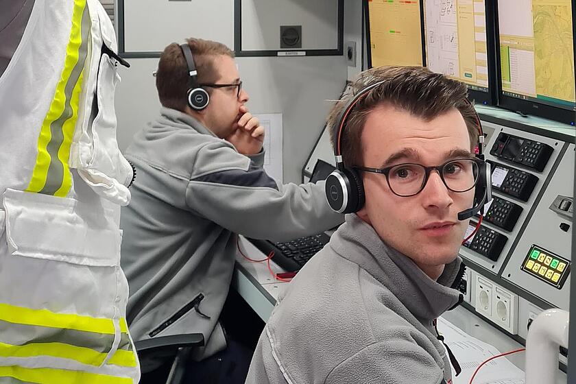 Bild aus dem Einsatzleitwagen